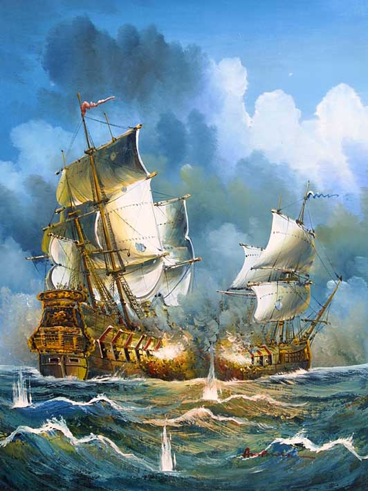 Sea Battle Scene