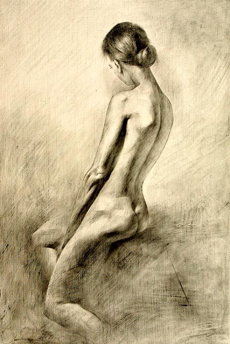 Posing Nude, sketch style, III