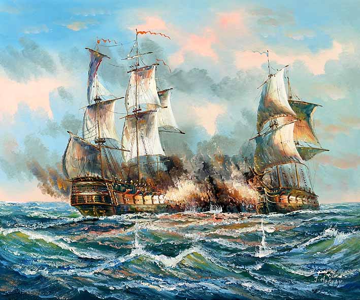 Sea Battle Scene