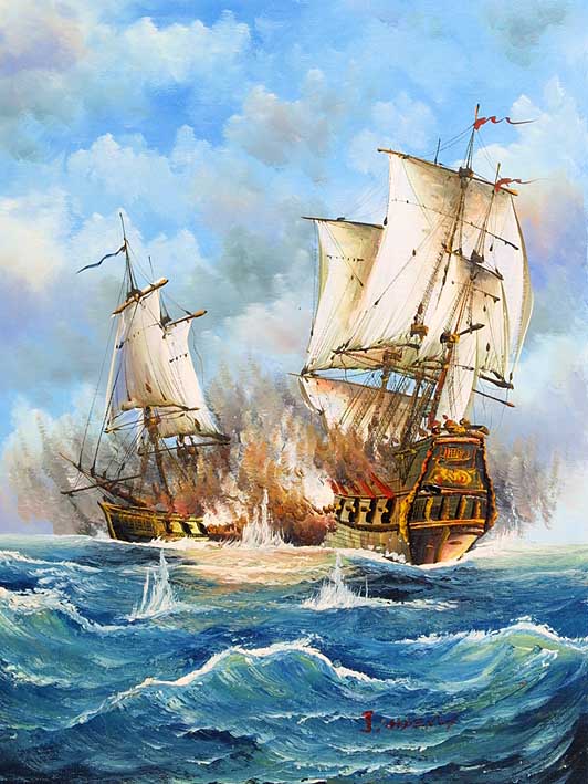 Sea Battle Scene