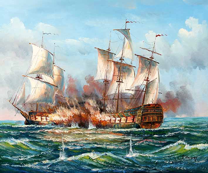 Sea Battle Scene