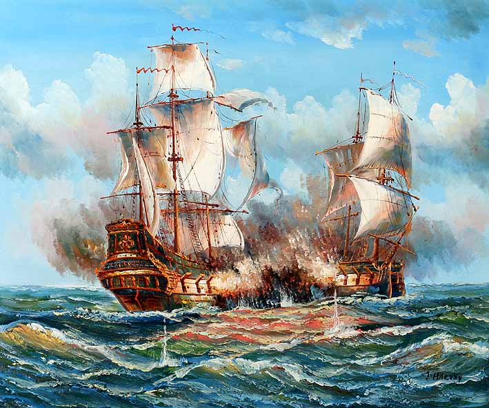 Sea Battle Scene
