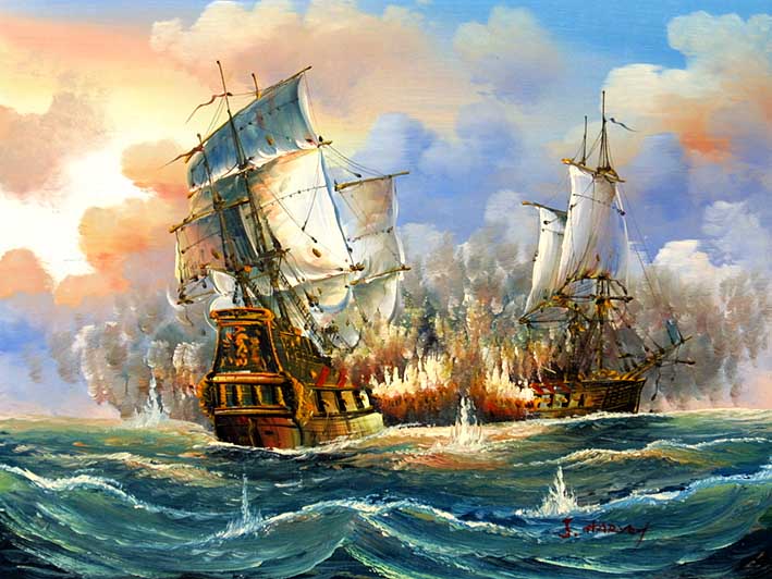 Sea Battle Scene