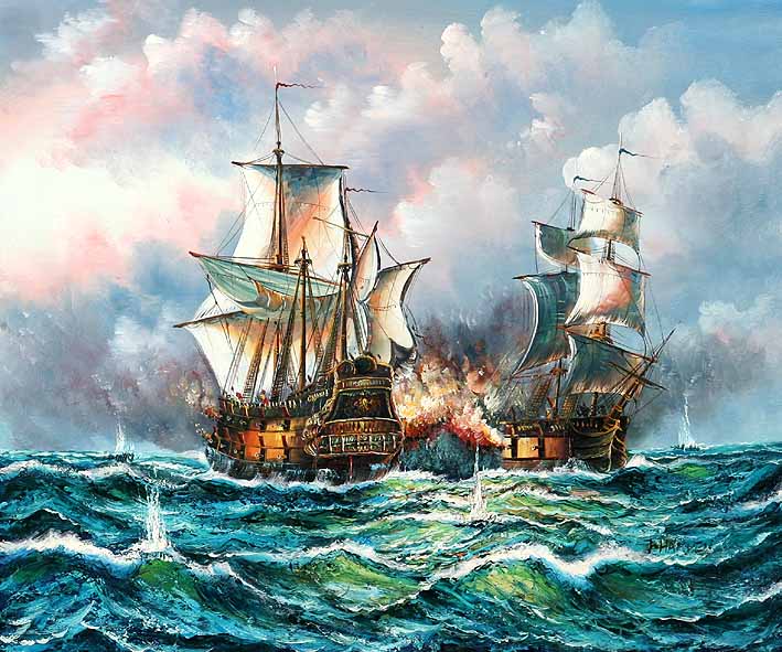 Sea Battle Scene