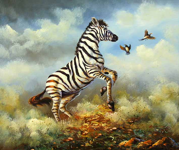 Rearing Zebra