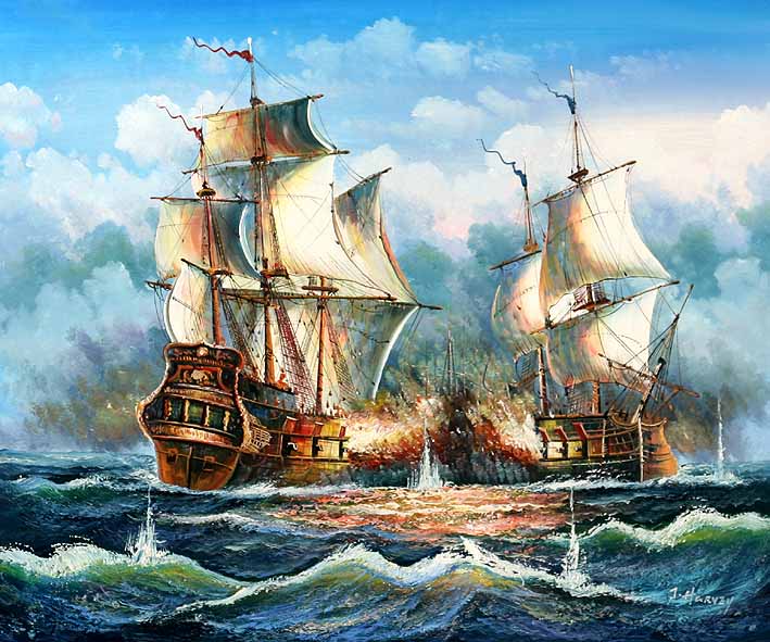 Sea Battle Scene