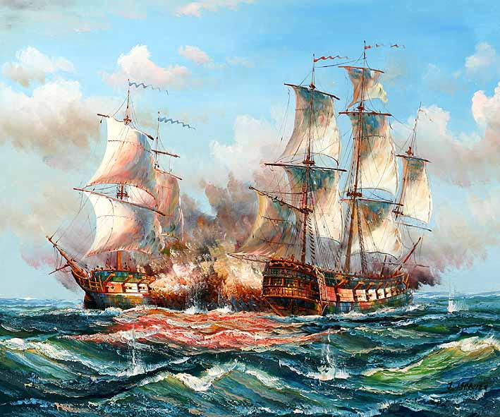 Sea Battle Scene