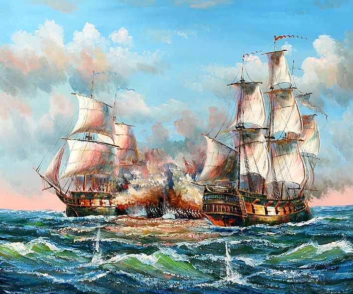 Sea Battle Scene