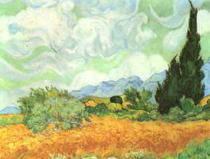 Cornfield With Cypresses - Vincent Van Gogh