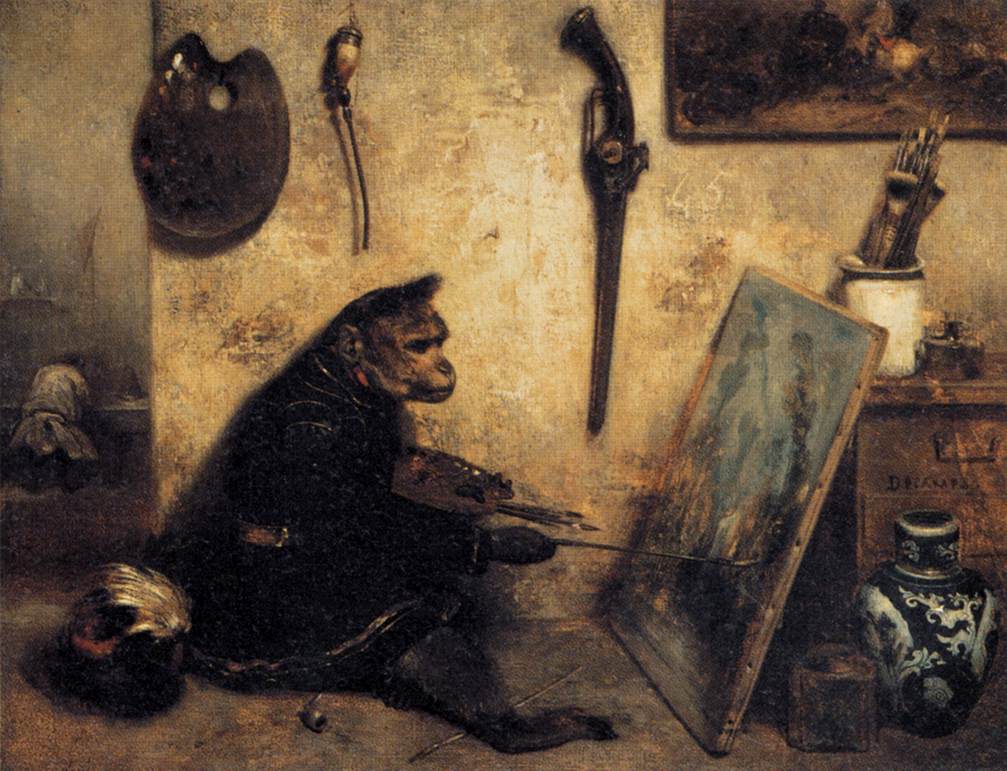 DECAMPS Alexandre Gabriel The Monkey Painter
