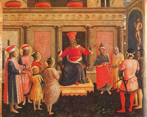 Fra Angelico Saints Cosmas & Damian with their Brothers before