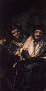 Francisco Goya Two Young People Laughing at A Man