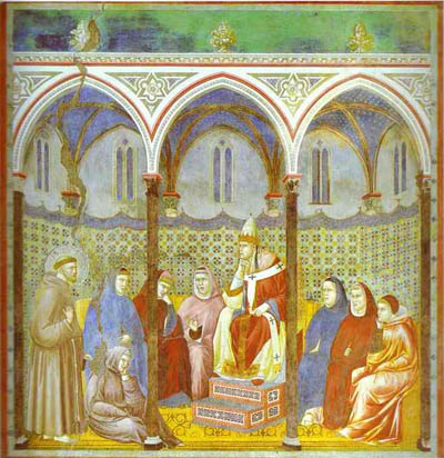 Giotto Preaching before Pope Honorius III