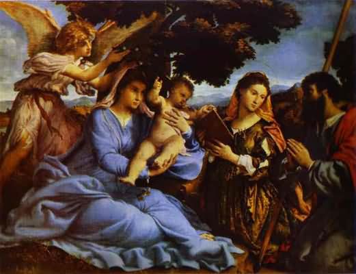 Lorenzo Lotto Madonna with Child St Catherine and St Jacob