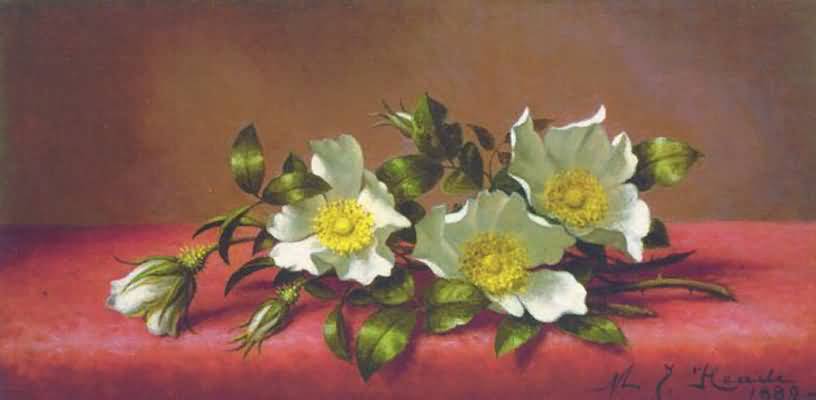 Martin Johnson Heade Passion Flowers and Hummingbirds