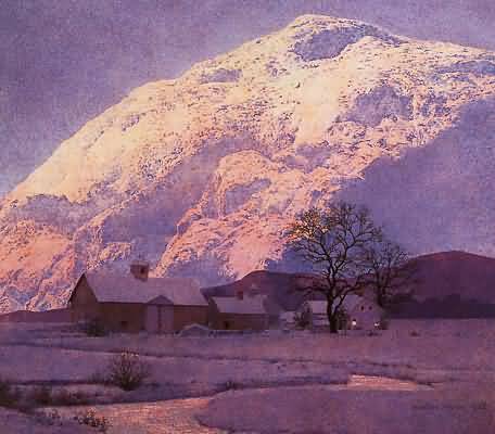 Maxfield Parrish Lull Brook Winter detail