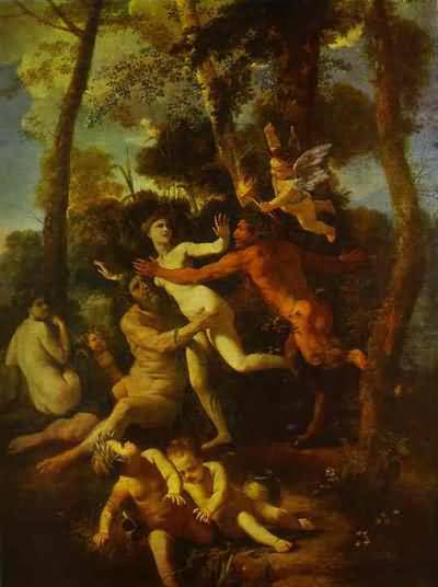 Nicolas Poussin Nymph Syrinx Pursued by Pan