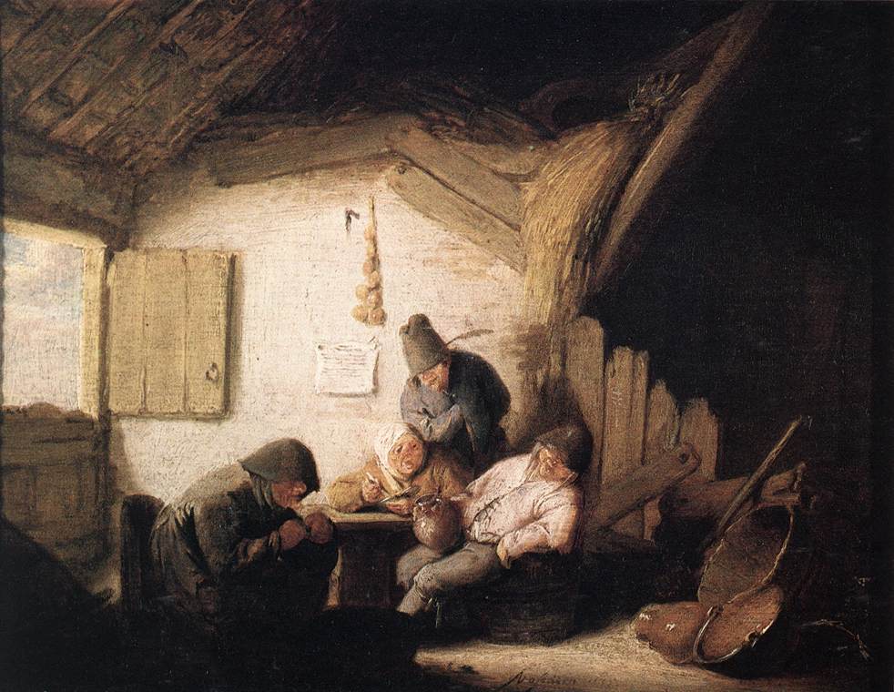 OSTADE Adriaen Jansz van Village Tavern with Four Figures