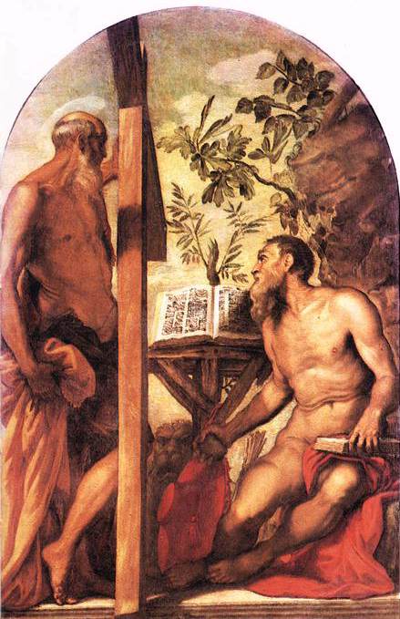 TINTORETTO St Jerome and St Andrew