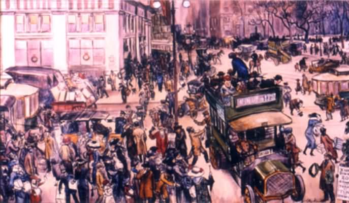 William Glackens Christmas Shoppers Madison Square