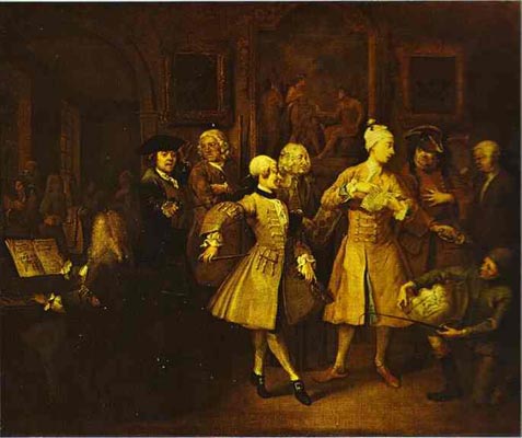 William Hogarth Surrounded by Artists and Professors. A Rake s Progress