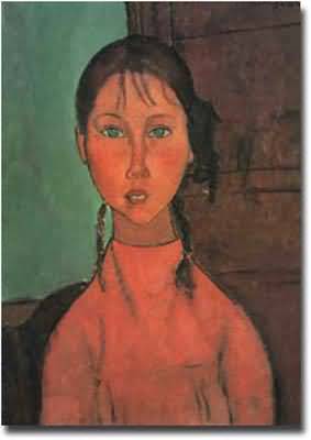 Amedeo Modigliani Girl with Pigtails