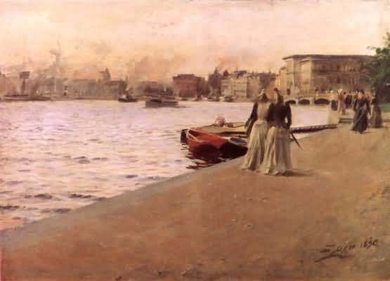 Anders Zorn View from quay at Skeppsholmen