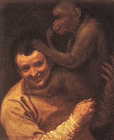 Annibale Carracci A Man with a Monkey