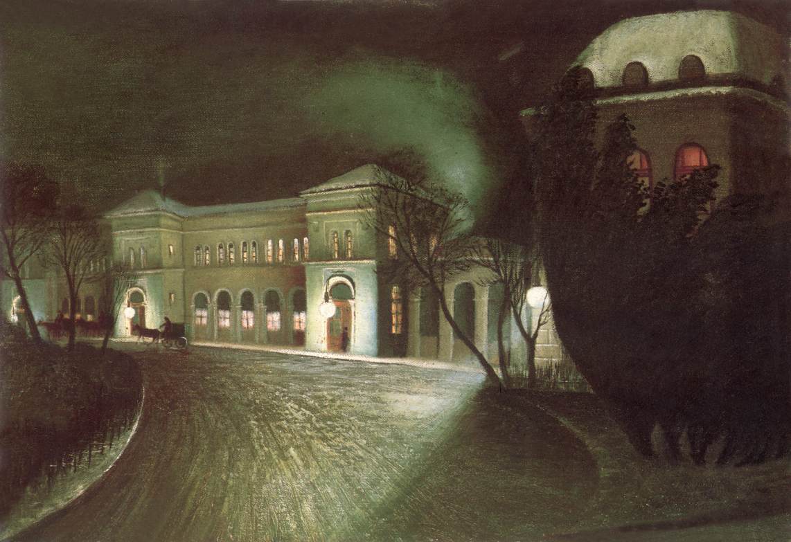 CSONTVARY KOSZTKA Tivadar The Eastern Railway Station at Night