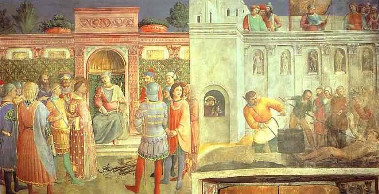 Fra Angelico St. Lawrence before St. Valerianus and Martyrdom o