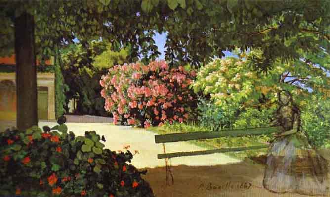 Frederic Bazille The Terrace at Meric (Oleander)