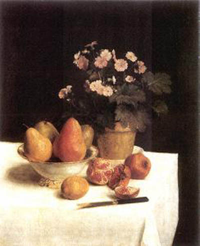 Henri Fantin Latour Pears Pomegranates and Primroses