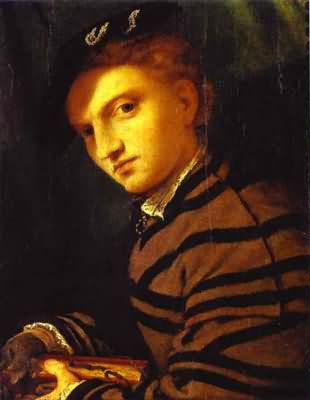 Lorenzo Lotto Portrait of a Young Man with a Book