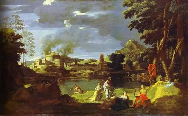 Nicolas Poussin Landscape with Orpheus and Eurydice