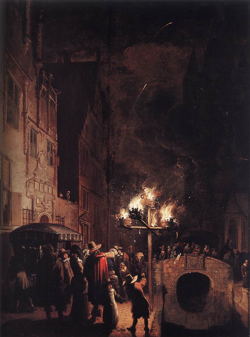 POEL Egbert van der Celebration by Torchlight on the Oude Delft