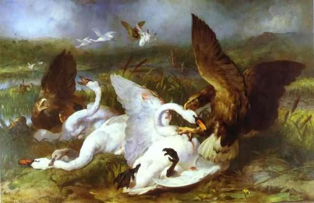 Sir Edwin Henry Landseer Swannery Invaded by Eagles