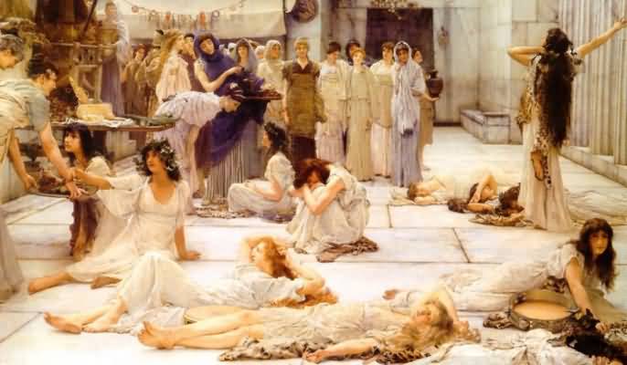 Sir Lawrence Alma Tadema The Women of Amphissa