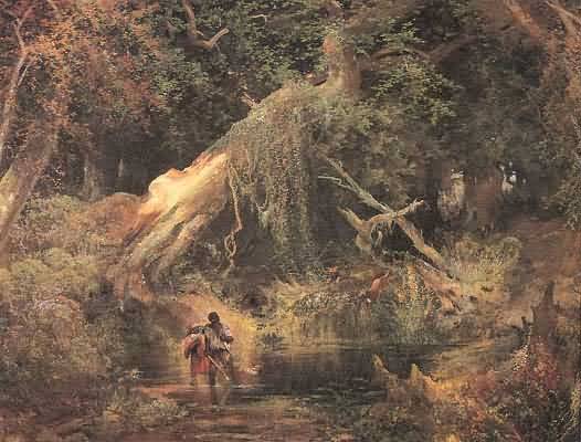 Thomas Moran Slaves Escaping Through the Swamp
