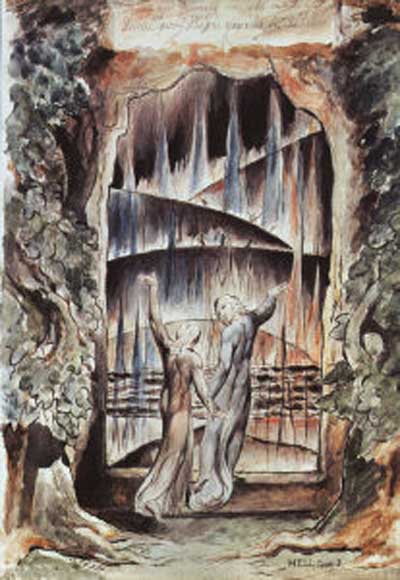 William Blake Dante and Virgil at the Gates of Hell