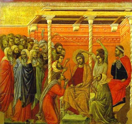 Duccio di Buoninsegna maesta_back_ central panel_ The Crown of Thorns