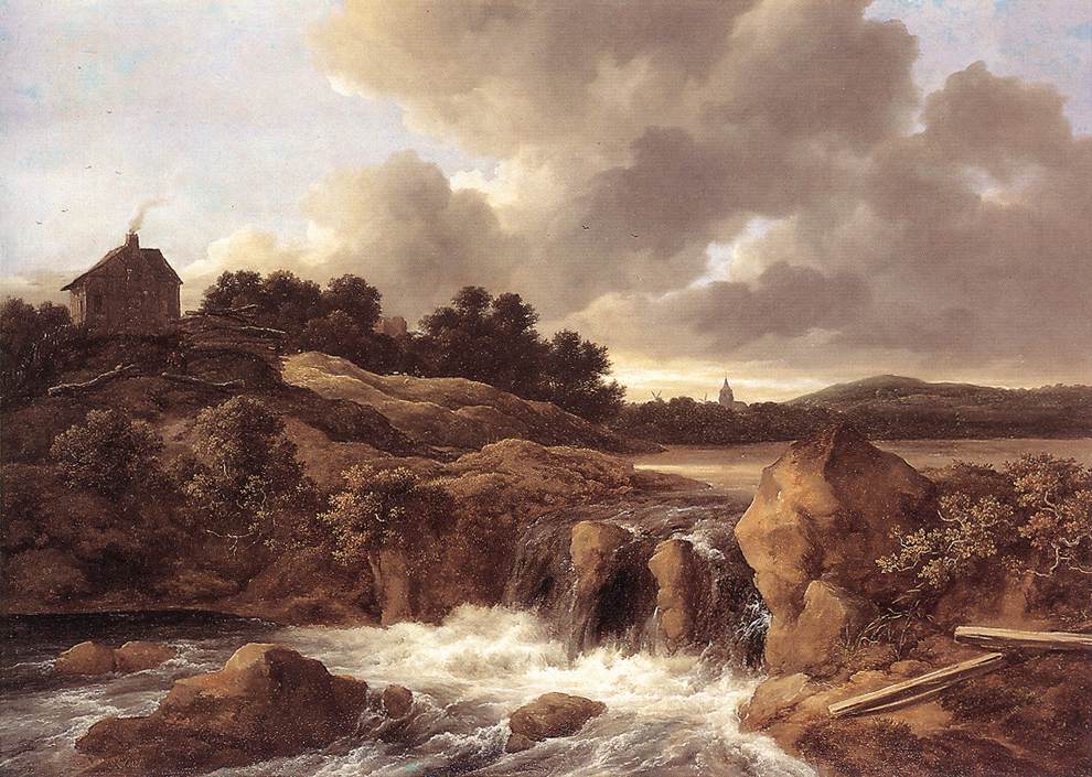 RUISDAEL Jacob Isaackszon van Landscape with Waterfall