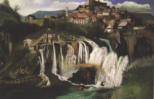 CSONTVARY KOSZTKA Tivadar Waterfall at Jajce