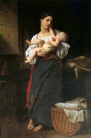 Adolphe-William Bouguereau First Caresses