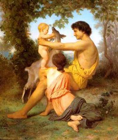 Adolphe-William Bouguereau Idyll - Family from Antiquity