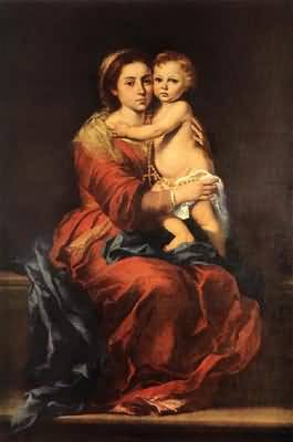 Bartolome Esteban Murillo Virgin and Child with a Rosary