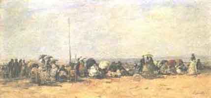 Eugene Boudin Beach at Trouville (Left panel)