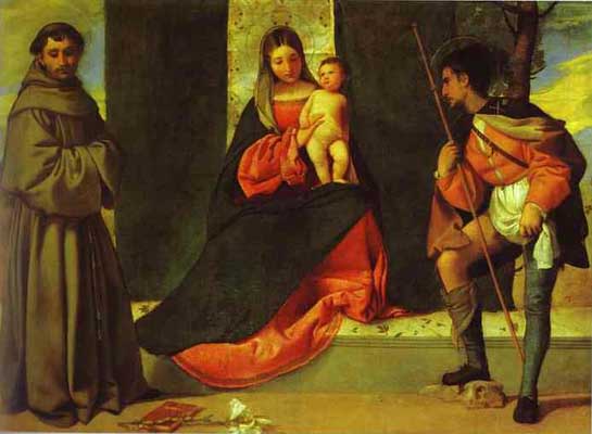 Giorgione Madonna and Child with St Anthony and St Roch