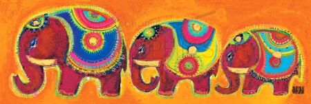 Jourdan Sophie Famille Elephants en rouge