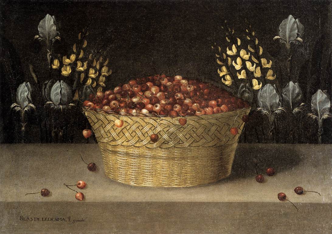 LEDESMA Blas de Basket of Cherries and Flowers