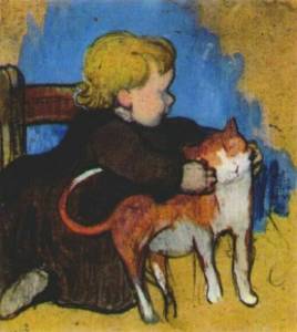 Mimi and her cat - Paul Gauguin